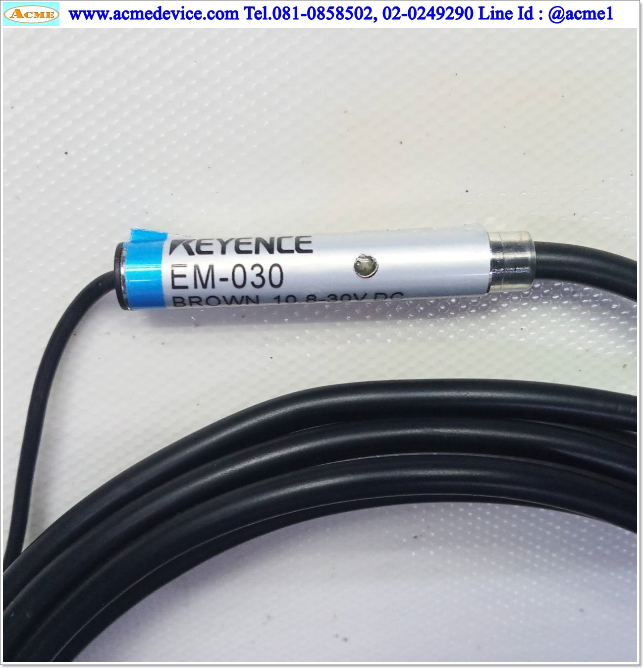 Proximity Keyence รุ่น EM-030, M3, ระยะ 0.6mm, NO, NPN, Inductive (China)