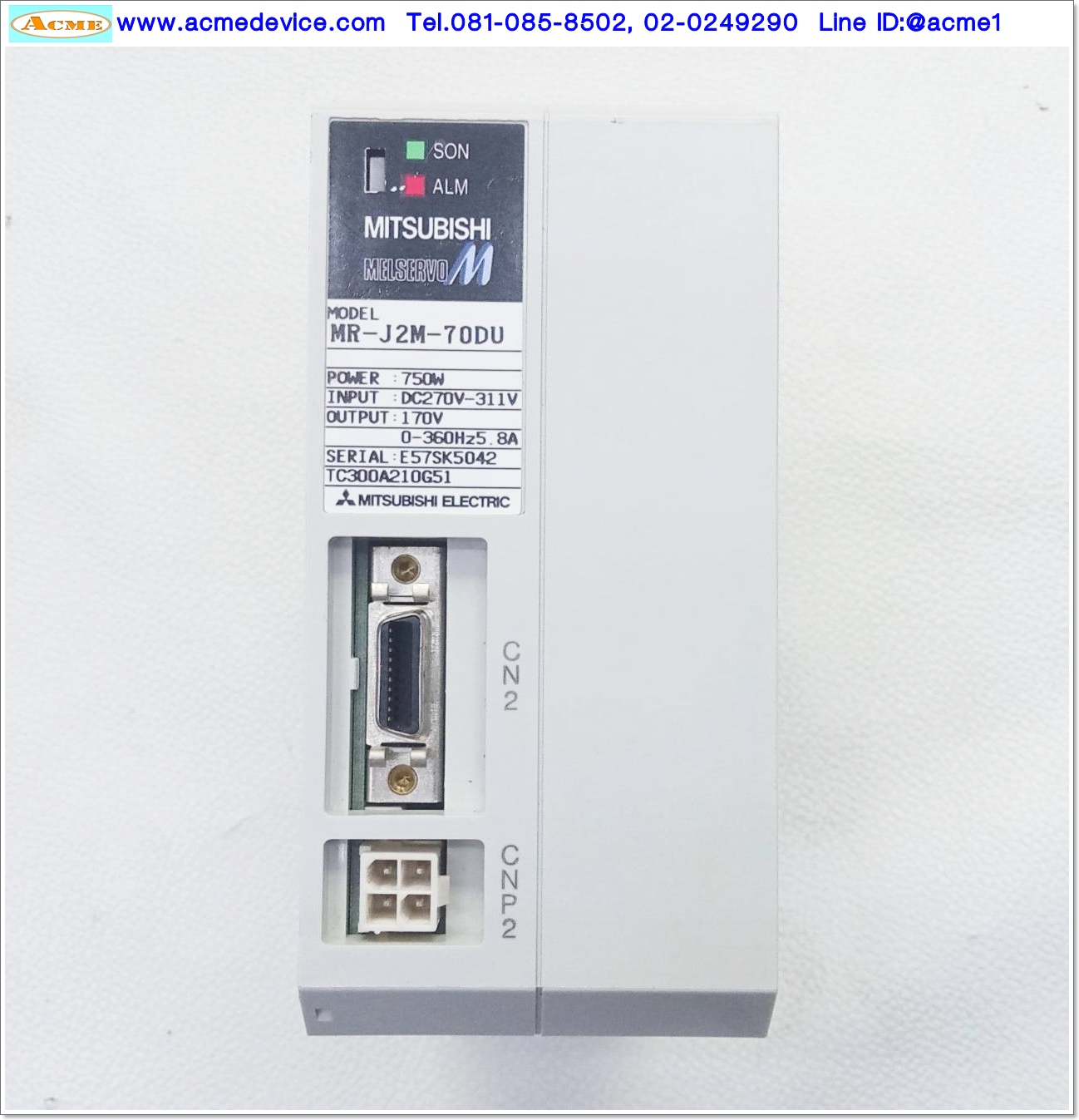 Servo Drive Mitsubishi รุ่น MR-J2M-70DU, 750W