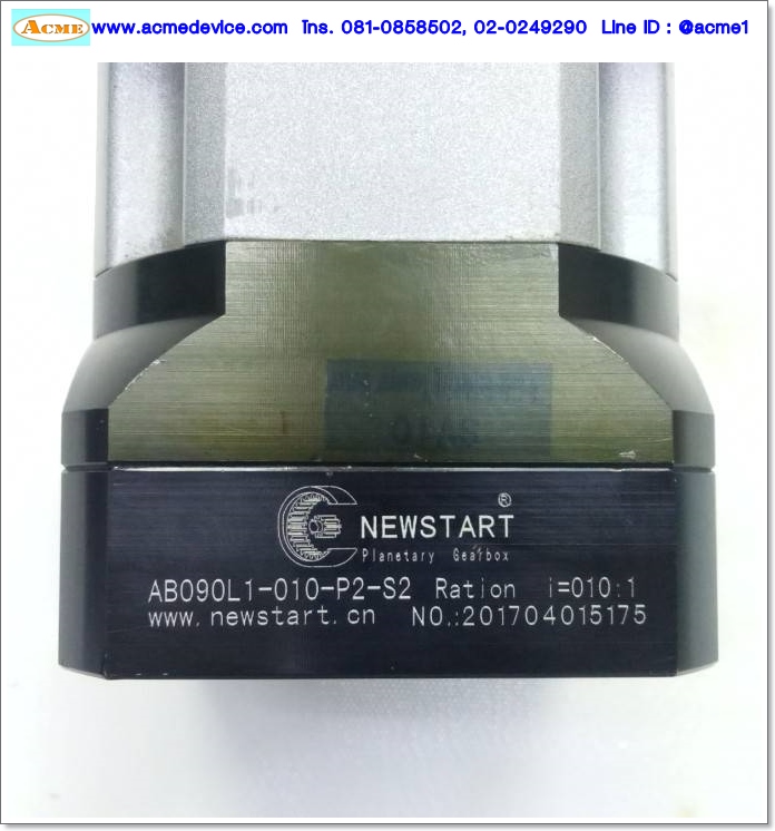 Gear Head Newstart รุ่น AB090L1-010-P2-S2, Ratio 10:1 (เพลาเข้า 19 mm. ออก 22 mm.) for 750w ( B )