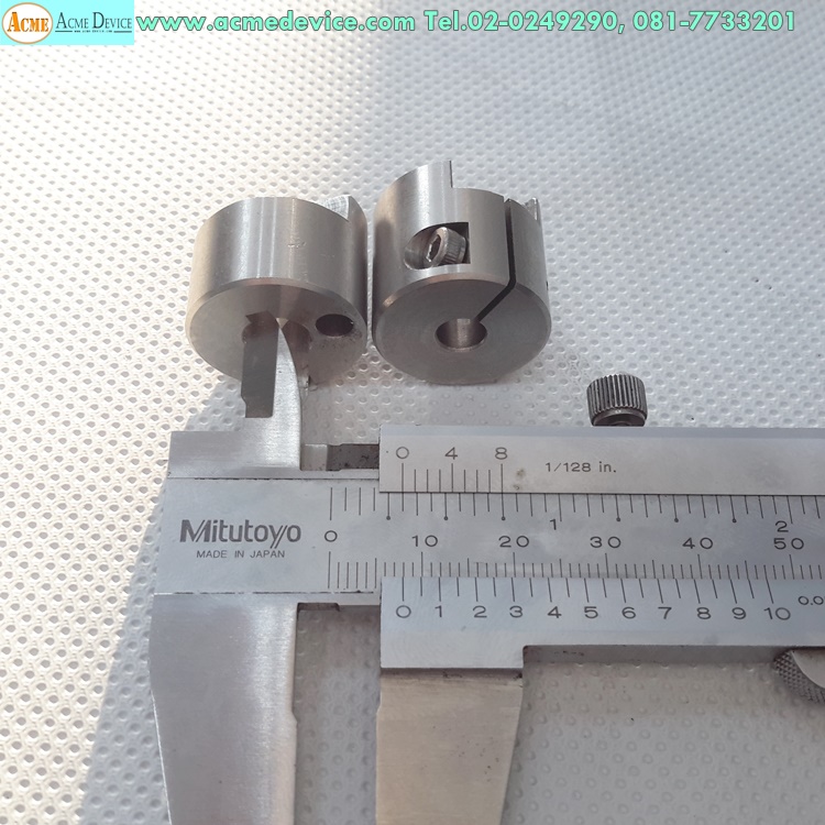 Coupling ขนาด ID 6/8mm, OD 22mm, L 33mm, Stainless