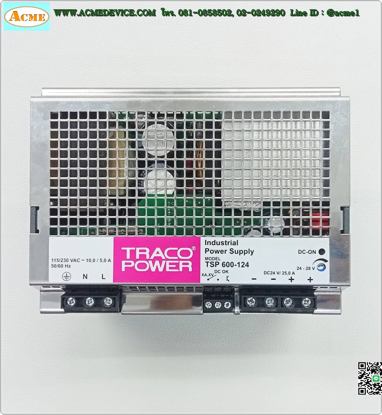 Power Supply Traco Power รุ่น TSP 600-124, Output 24Vdc, 25A, 600W