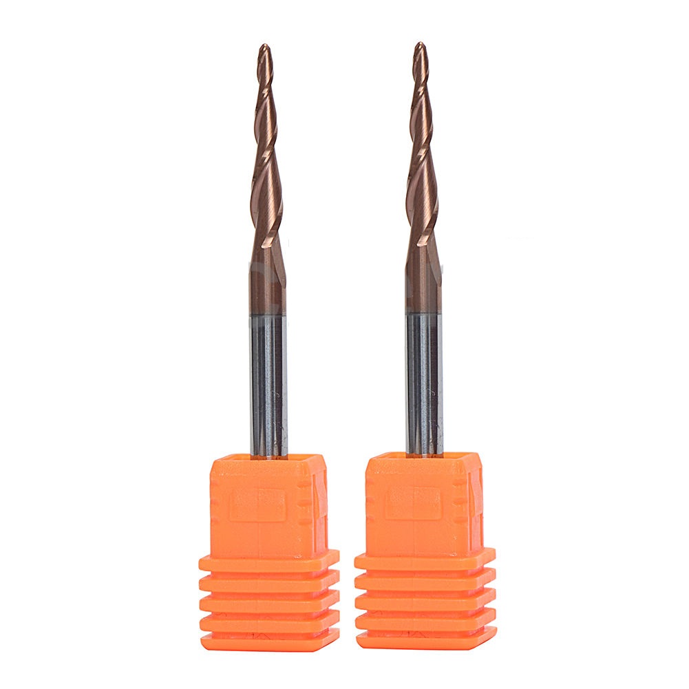 R0.75 X 20.5 X D4 ยาว 50 mm Tapered ball nose end mill บอลมิลปลายเรียว คาร์ไบด์ 2 ฟัน