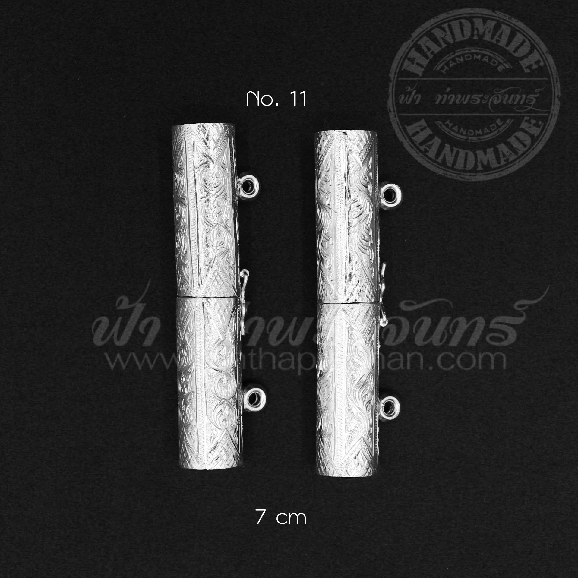 ตะกรุดเงิน 92.5% ทึบแกะลาย No.11