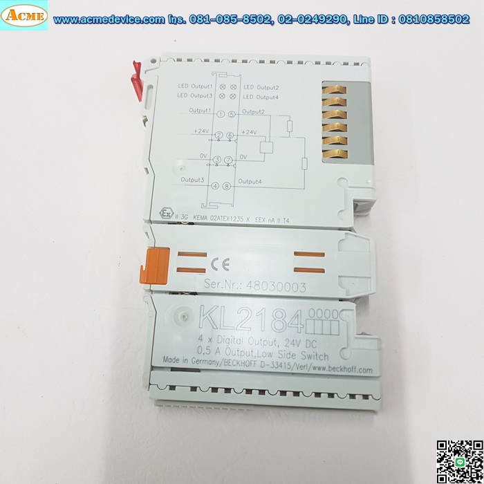 PLC Beckhoff รุ่น KL2184, 4 x Digital Output, 24Vdc