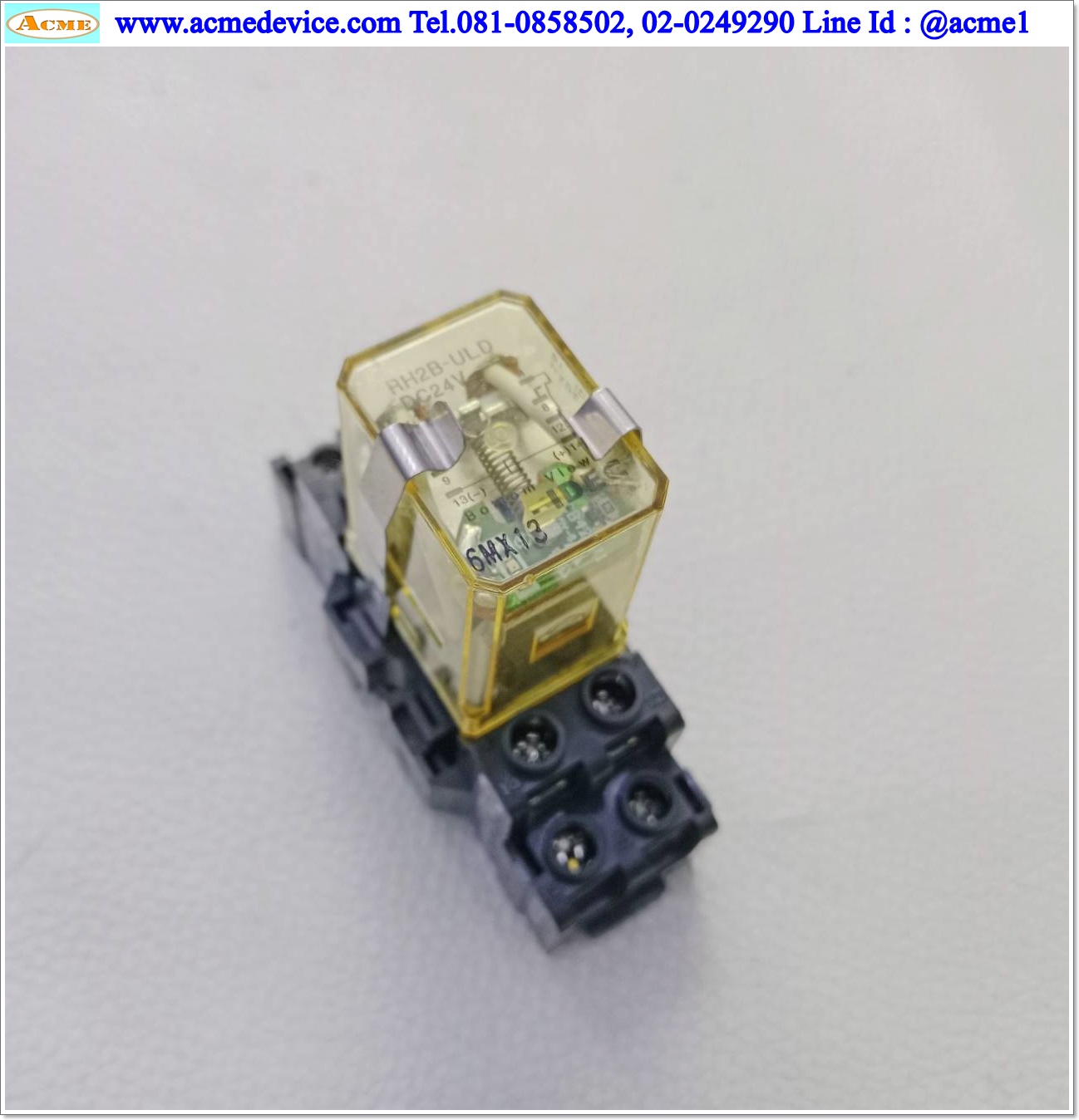 Relay Idec รุ่น RH2B-ULD-DC24V, Coil 24 VDC + Socket