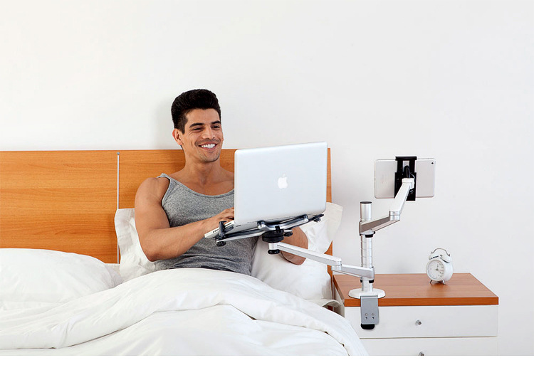 ขายึดบนโต๊ะสำหรับ MacBook & iPad (2แขน)