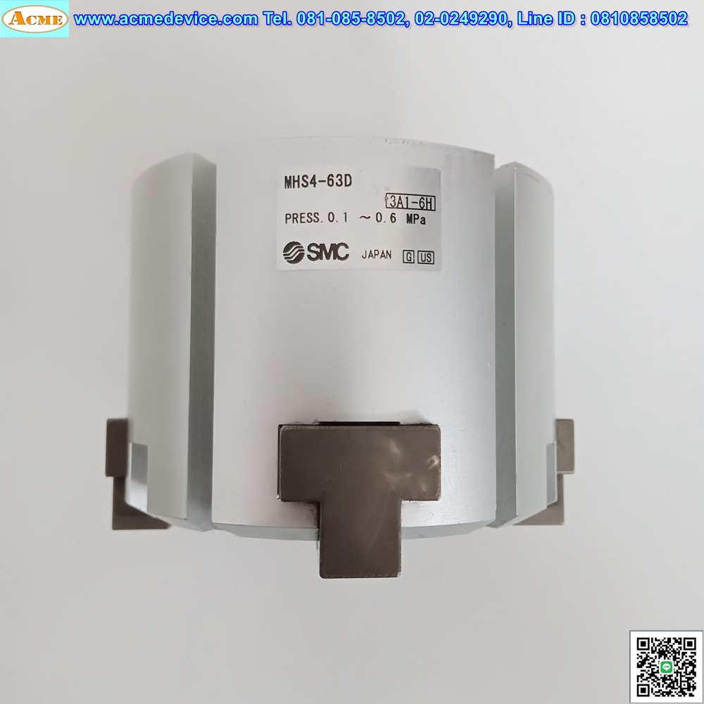 Gripper, 3 จับ, SMC รุ่น MHS4-63D (ขนาดปิด 35 mm., เปิด 51 mm.)
