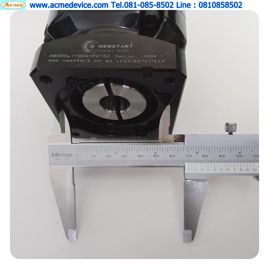 Gear Head Newstart รุ่น AB090L1-004-P2-S2, Ratio 4:1 (เพลาเข้า 19 mm. ออก 22 mm.), for 750w (A)