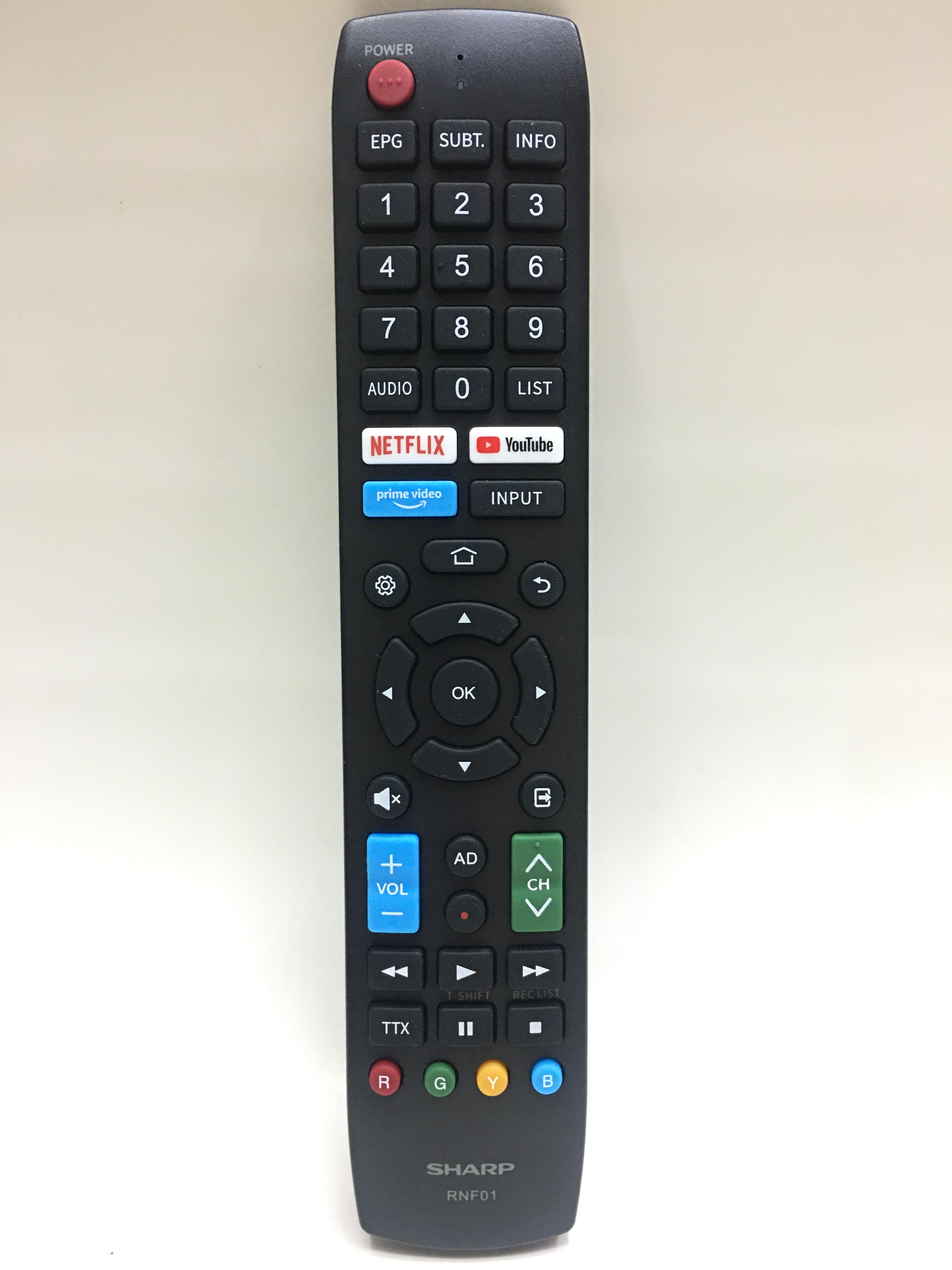 รีโมททีวี ชาร์ป Sharp รุ่น RNF01 ใช้กับสมาททีวีชาร์ป Sharp รุ่น 4T-C55CJ2X , 2T-40CE1X