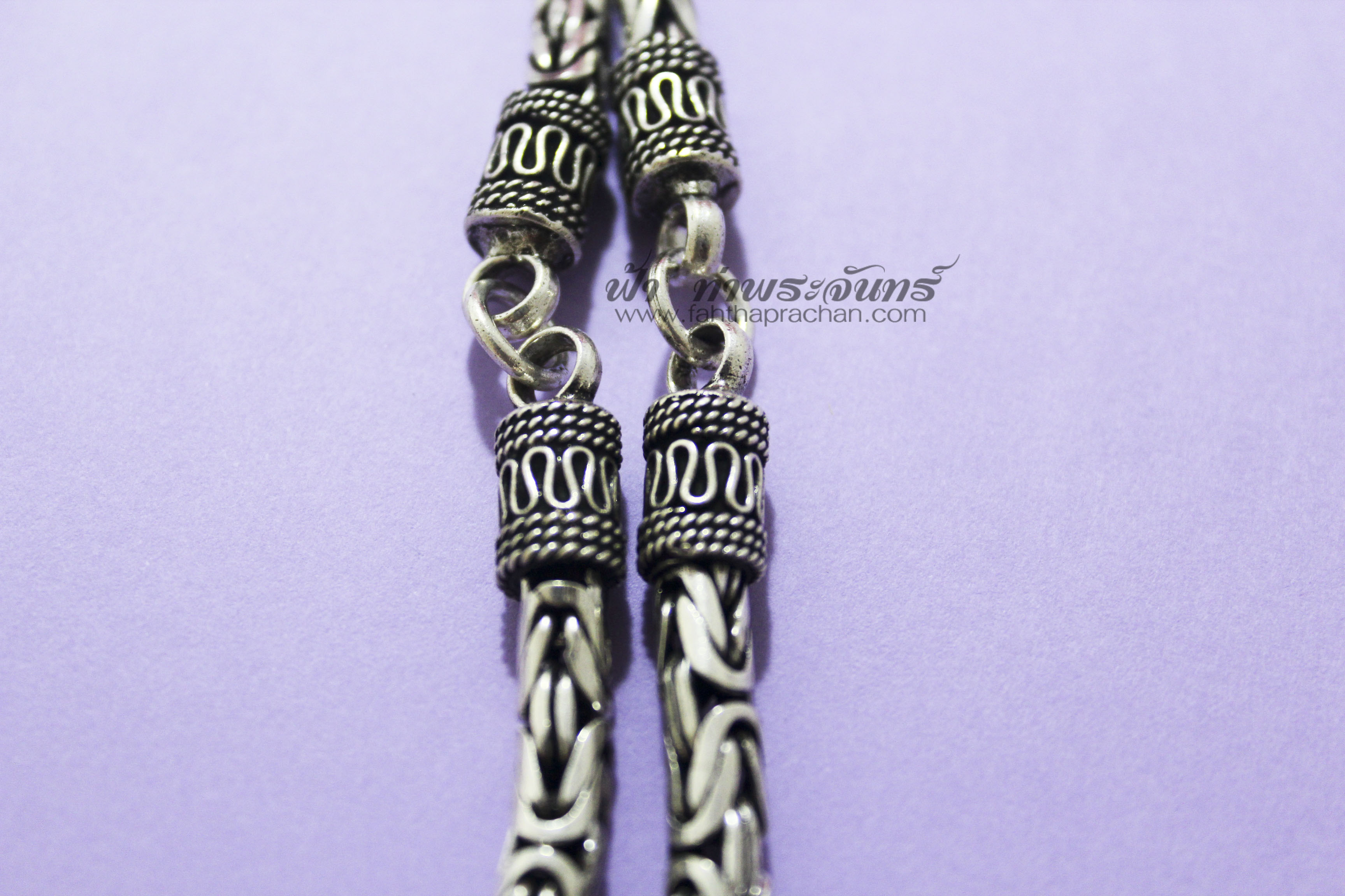 สร้อยคอลายบาหลี รมดำ เงิน