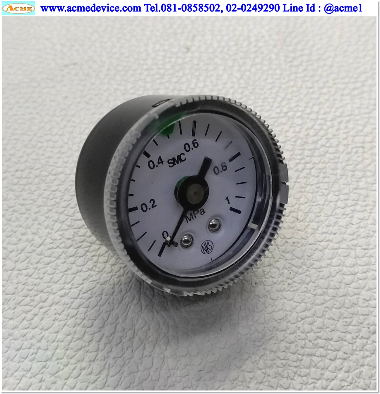 Pressure Gauge SMC รุ่น G46-10-N01, 0 – 1.0 MPa, ขนาด Ø 42.5 มม.
