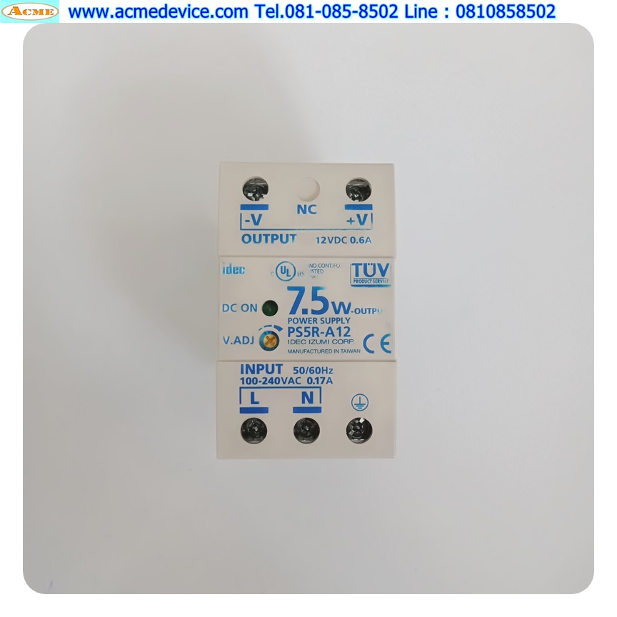 Power Supply IDEC รุ่น PS5R-A12, Output 12Vdc, 0.6A, 7.5W