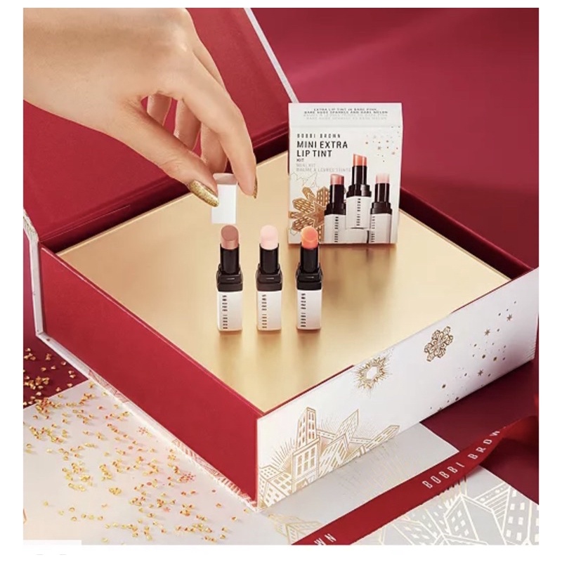 ลิปบาล์มมีสี Bobbi Brown Mini Extra Lip Tint Kit 0.7g x 3 Pink/ Melon/ Nude Sparkle