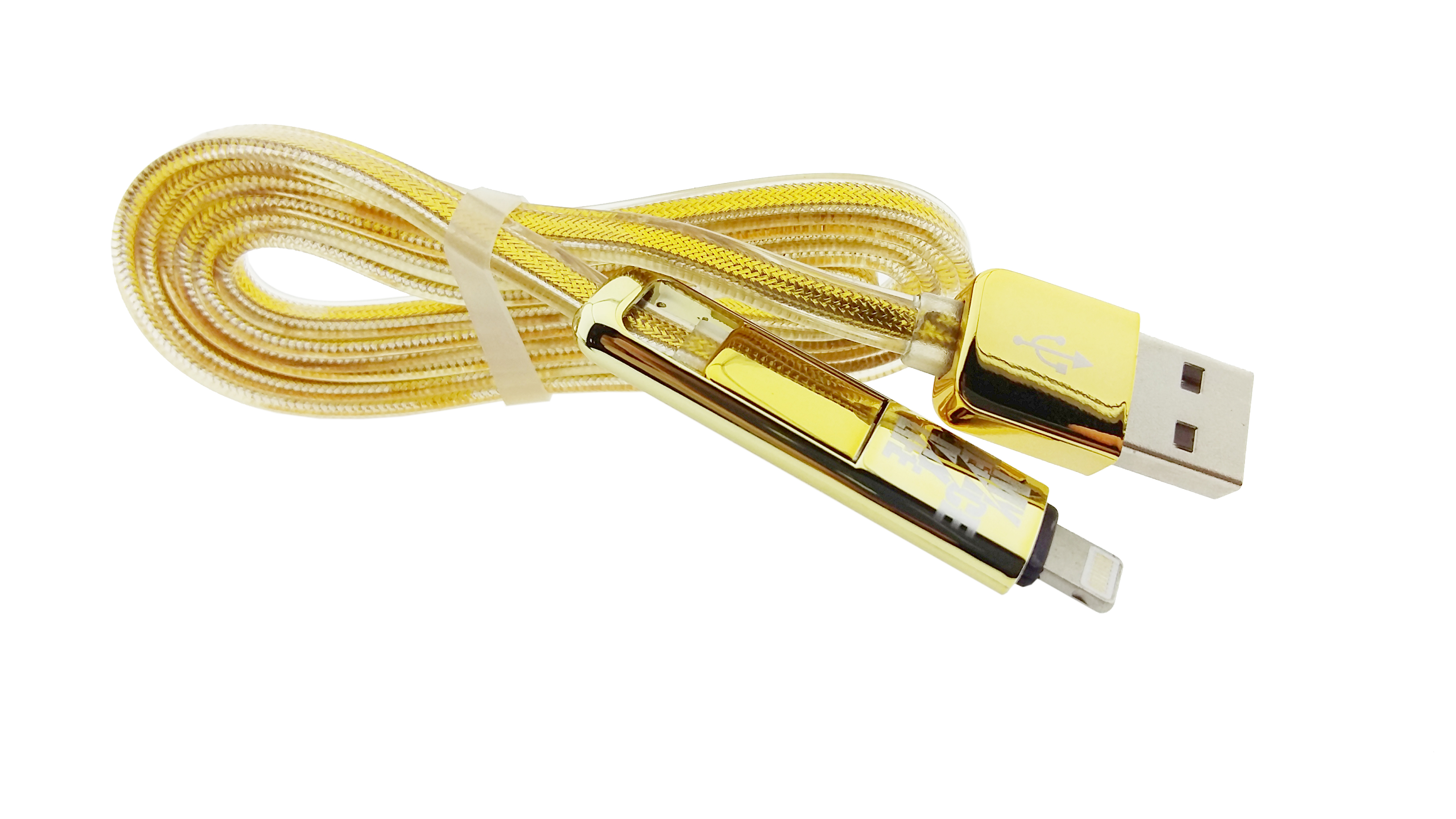 สายเคเบิ้ล 2in1 High-Speed REMAX แท้ สีทองสายถัก (1เมตร)