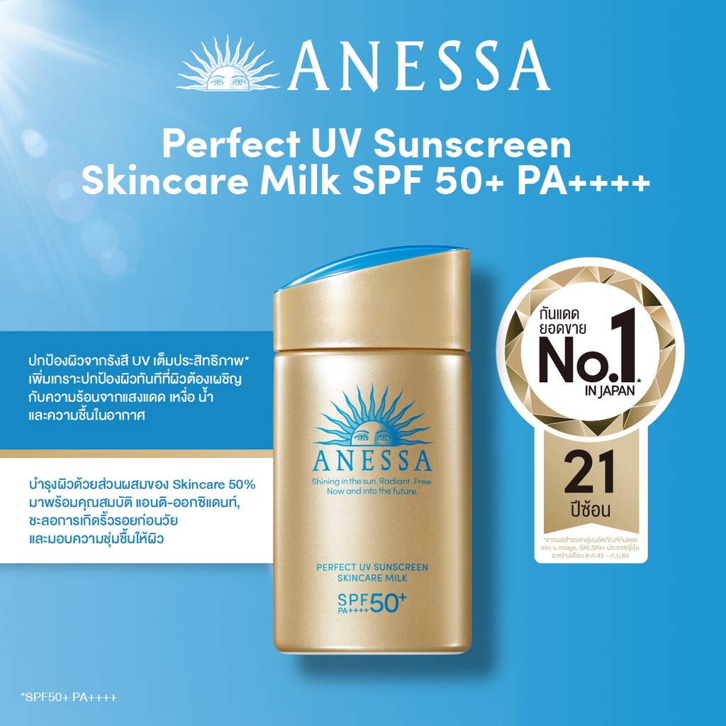 12.12 Sale 310 บาท SHISEIDO 20ml. ครีมกันแดด Anessa Perfect UV Sunscreen SPF50+PA+++ ฉลากไทย (ครีมกันแดด ชิเชโด้ สีทอง)