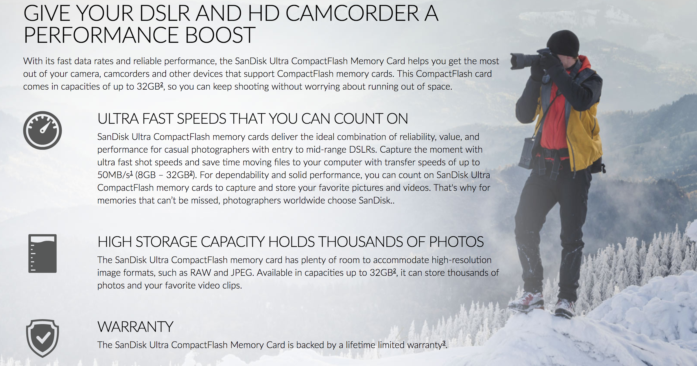 เมมโมรี่การ์ด SANDISK Ultra Compact Flash(CF)