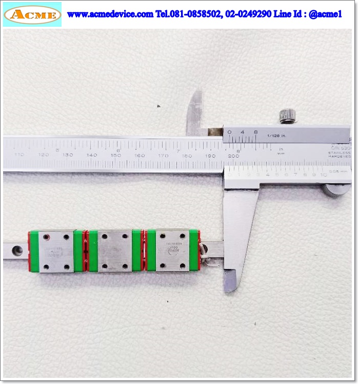 Linear Block and Rail Hiwin รุ่น MGN7, รางสไลด์ขนาด 7 mm. x 198 mm. ( 6 Block )