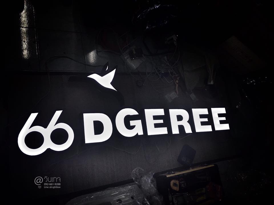 ป้ายอักษรไฟ ป้ายไฟ LED ร้าน 66 DEGREE จังหวัดประจวบคีรีขันธ์