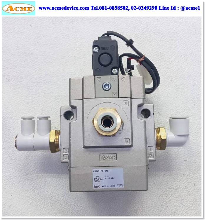 Solenoid Valve SMC รุ่น VG342-5G-04B, Pilot Poppet type, coil 24Vdc