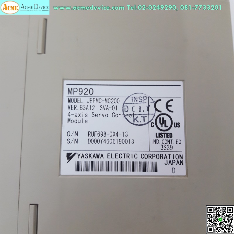 MP920 Yaskawa รุ่น JEPMC-MC200, 4-axis Servo Control Module