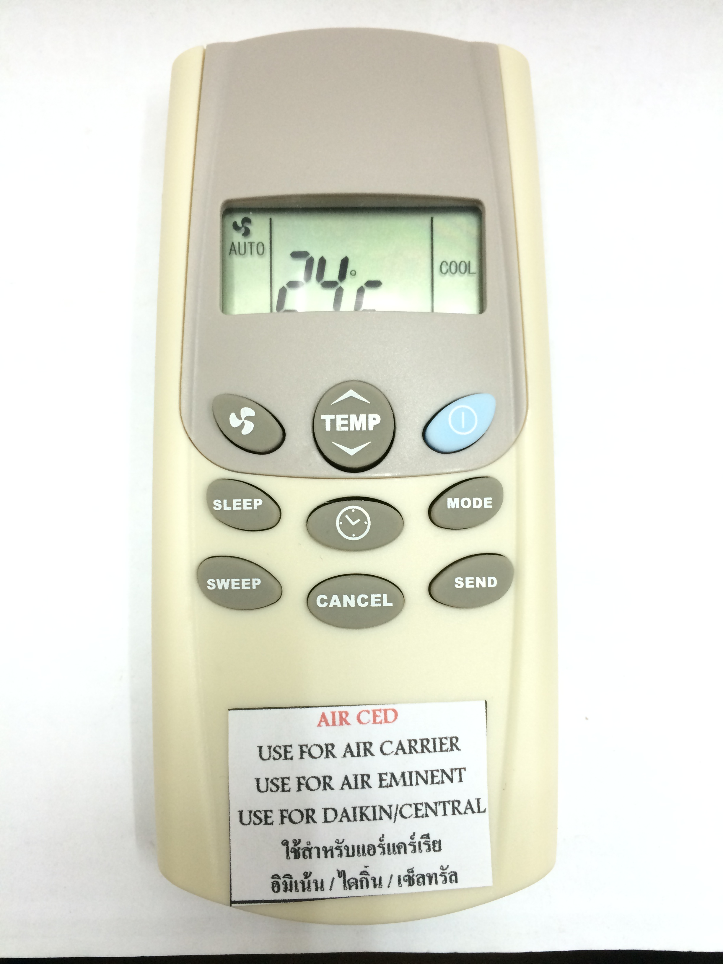 รีโมทแอร์ เซ็นทรัลแอร์ Central Air รุ่น CED