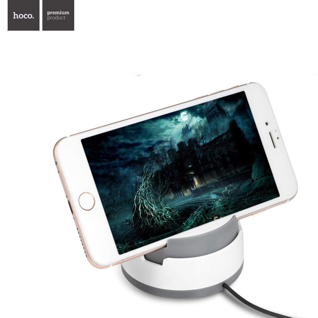 แท่นชาร์จ Hoco P3 Multi-Function สีเทา-ขาว