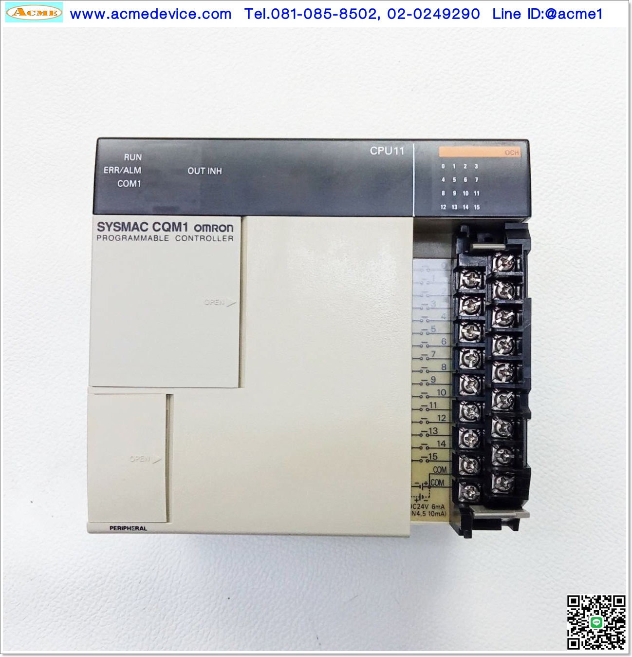 PLC Omron รุ่น CQM1-CPU11-E, CPU UNIT (ไม่มีฝาปิด)