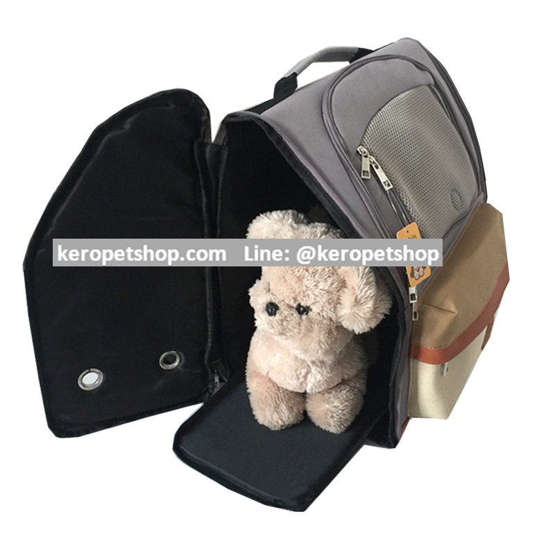 กระเป๋าใส่สุนัข แมว กระเป๋าใส่สัตว์เลี้ยง หิ้วได้ สะพายได้ เปิดข้างได้