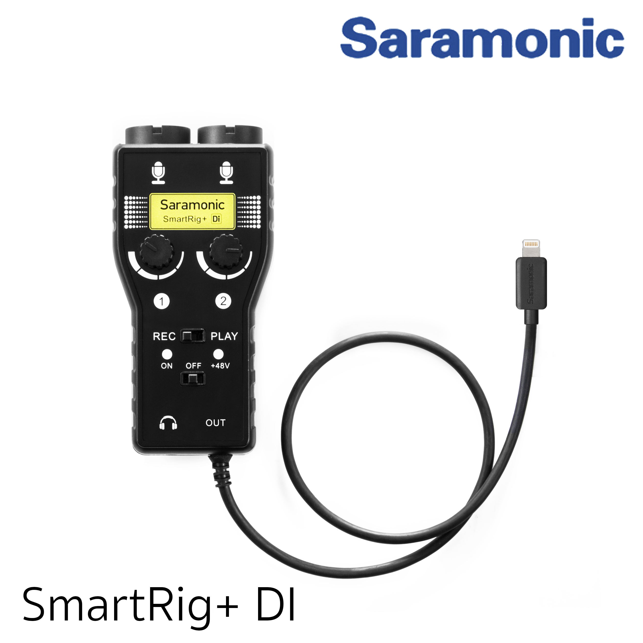 Saramonic SmartRig+ Di 2-Channel XLR & 3.5mm Microphone Mixer + 6.3mm Guitar Audio Interface with Phantom Power & MFi Certified Lightning Connector for iPhone, iPad, iPod, iOS Smartphones and Tablets รับประกันศูนย์ไทย 1 ปี