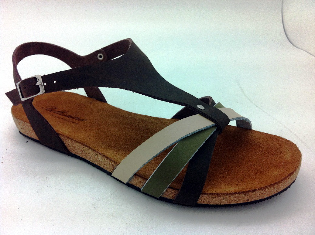 Cork sole leather sandal ( lady)