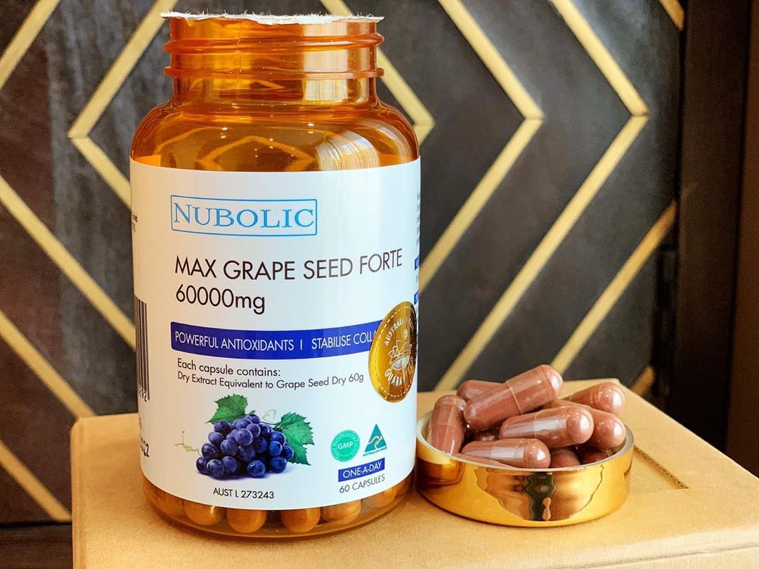 nubolicgrapeseed สารสกัดจากเมล็ดองุ่น 60,000mg. "ผิวใสออร่า ไม่ต้องพึ่งกลูตา แถมผิวอมชมพู" แพคเก็จใหม่