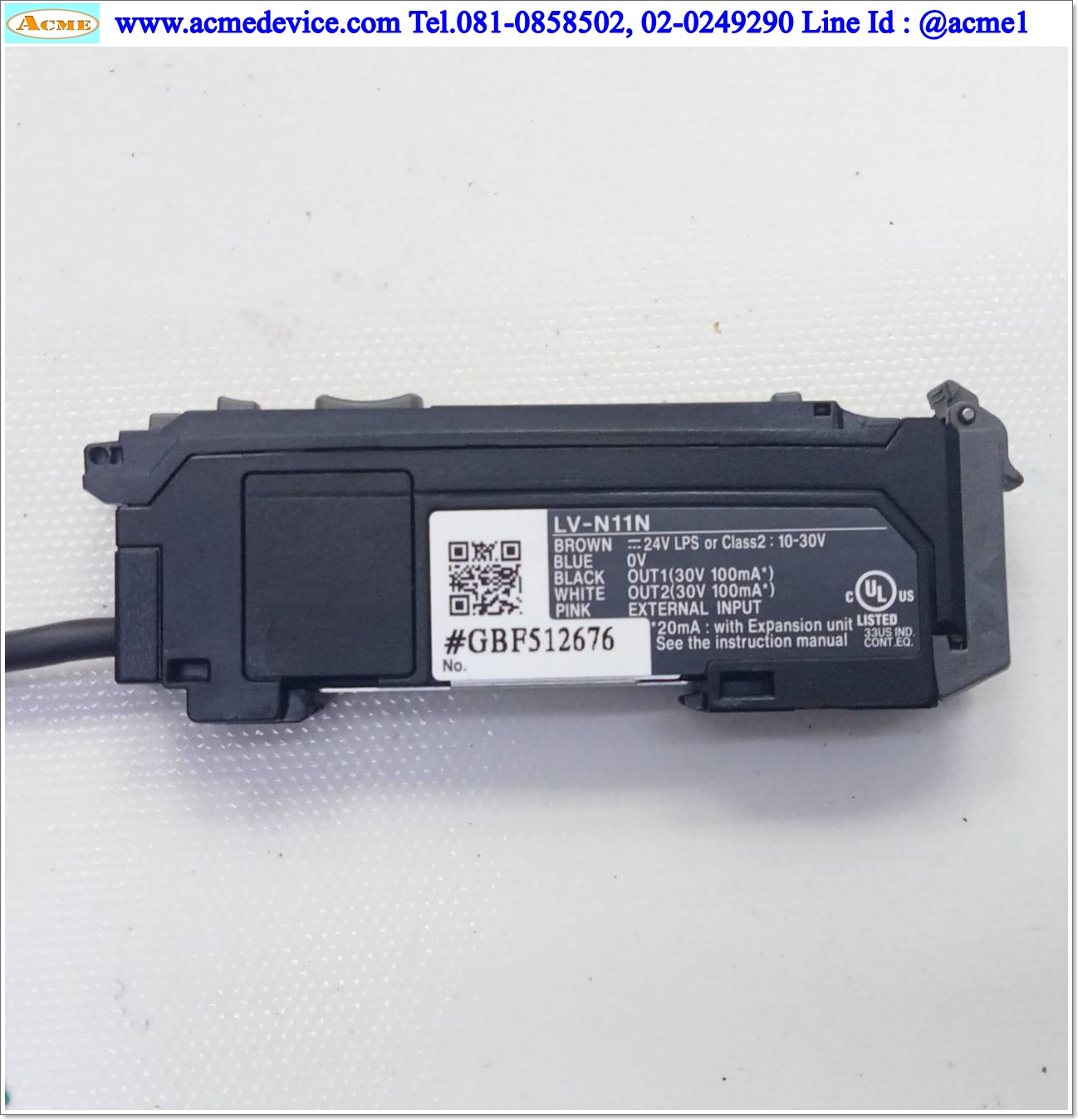 Laser Keyence รุ่น LV-N11N & LV-S62 (แผ่นสะท้อน), ระยะ 2.5 to 12 M., NPN (ไม่มีฝา)