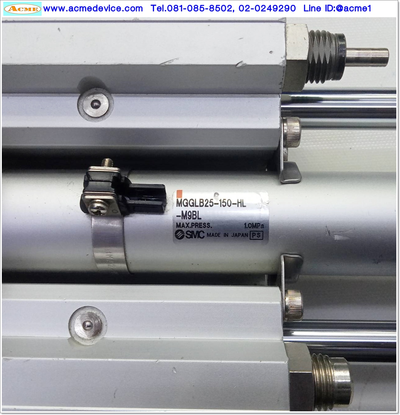 Air Cylinder SMC รุ่น MGGLB25-150-HL-M9BL, Bore 25 mm., Storke 150 mm.