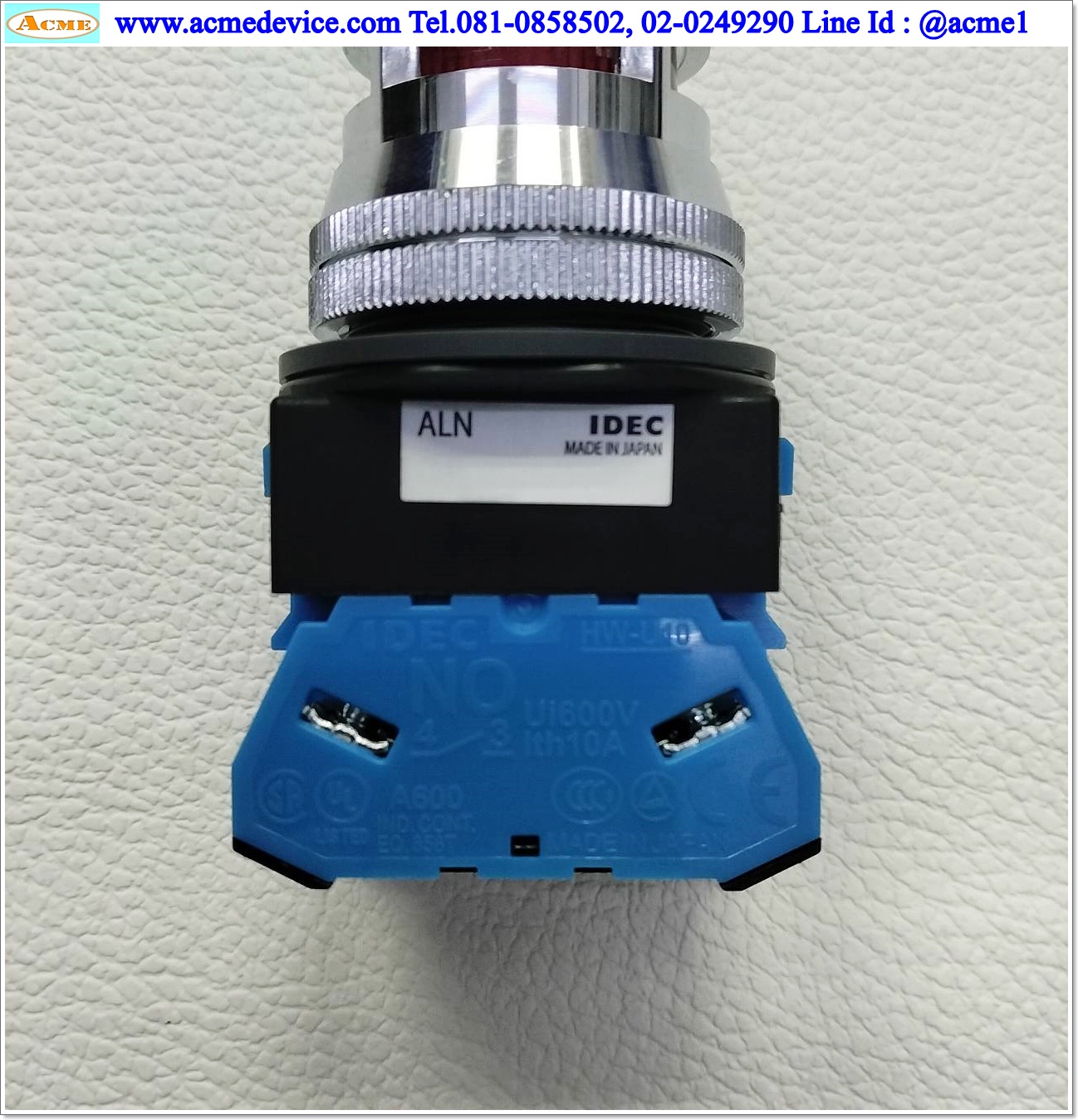 Pushbutton Switch Idec รุ่น ALN22210DNR, 1NO, 24V AC/DC, ขนาด 30 mm