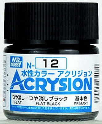 ACRYSION N12 FLAT BLACK สีดำด้าน สีทาหรือพ่นสุตรน้ำ