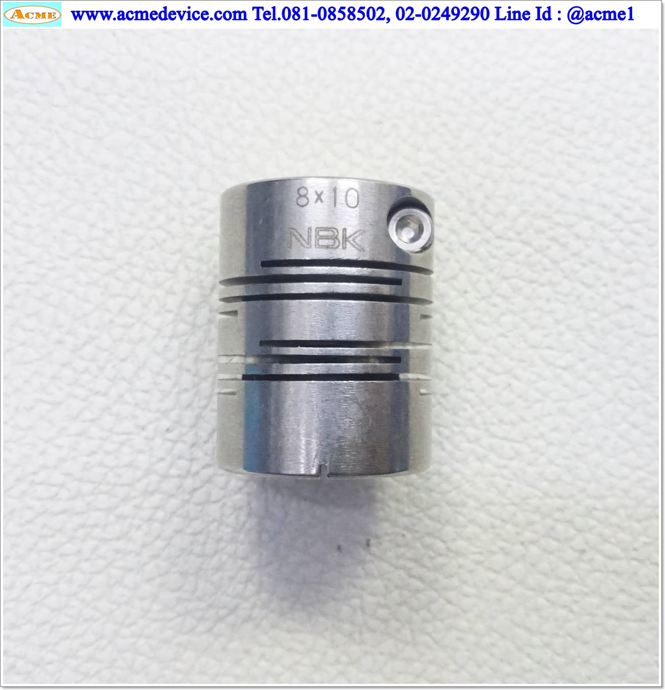 Coupling NBK ขนาด ID 8/10mm, OD 25mm, L 31mm,MSTS-25C, Stainless, Slit Coupling