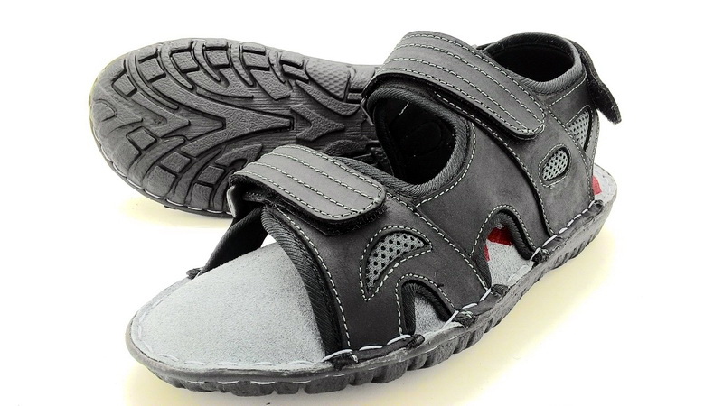 Leather sandals with backstrap (men)