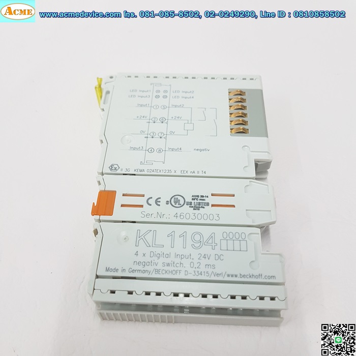PLC Beckhoff รุ่น KL1194, 4 x Digital Input, 24Vdc