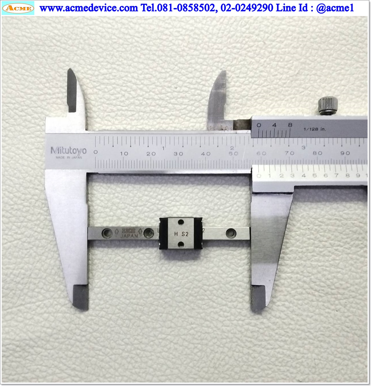Linear Block and Rail IKO รุ่น HS2, รางสไลด์ขนาด 5 x 59 mm.