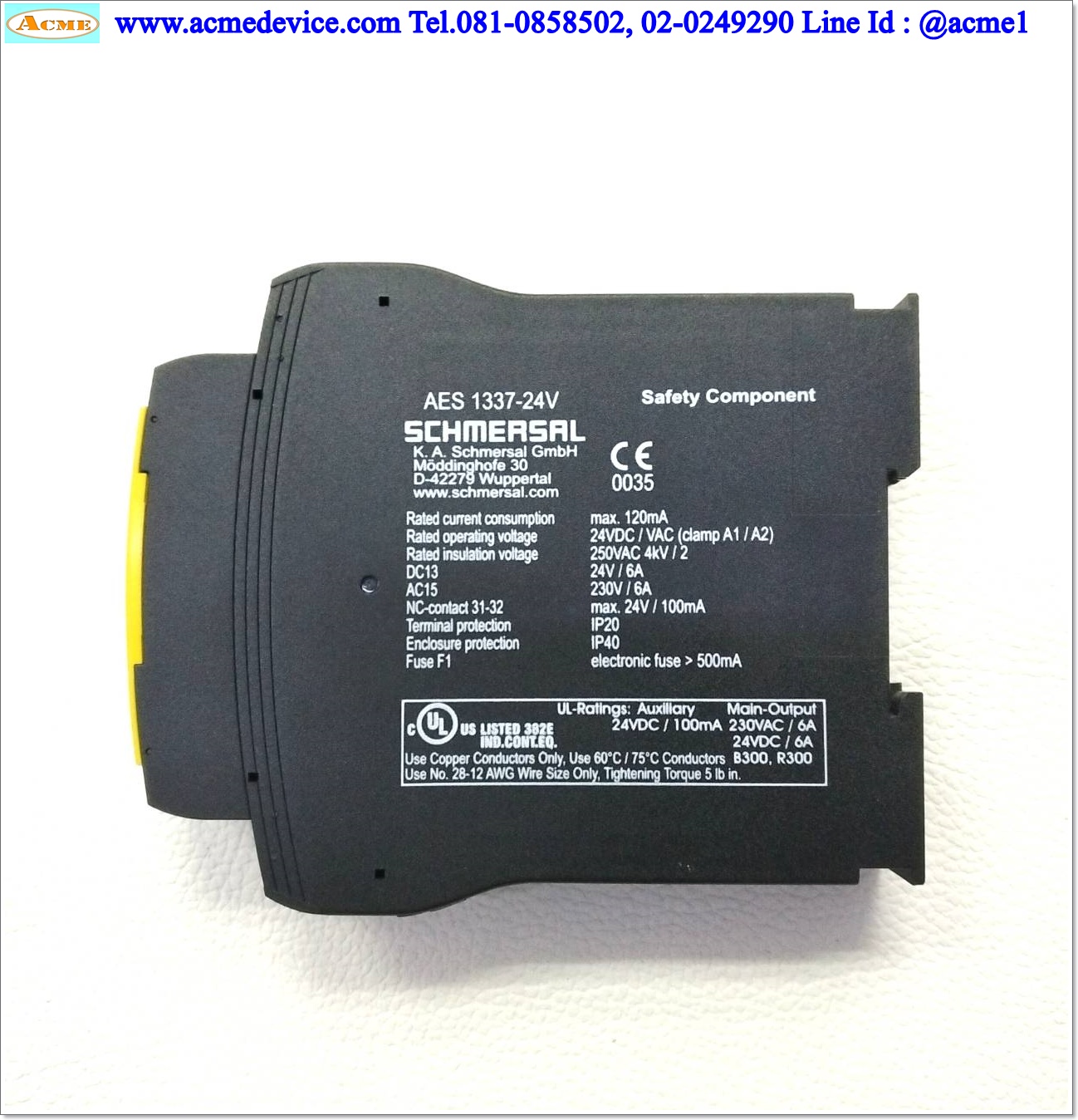 Safety Relay Schmersal รุ่น AES 1337-24V, 24AC/DC, 3 contact (ไม่มีเทอร์มินอล)