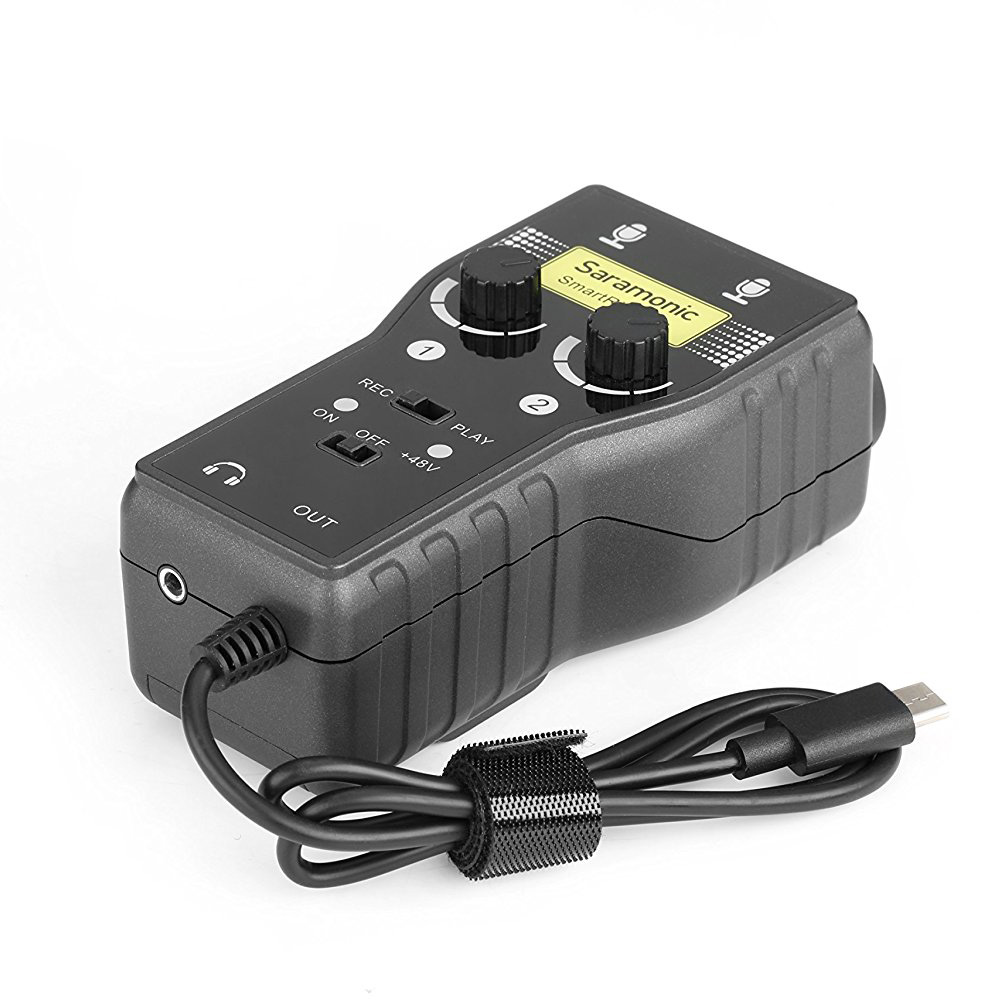 Saramonic SmartRig+ UC 2-Track XLR & 3.5mm Microphone Mixer + Guitar Audio Interface for USB Type-C Devices Including Samsung Galaxy, LG, HTC Google Pixel, Google Nexus, & Other USB C Type Smartphones รับประกันศูนย์ไทย 1 ปี