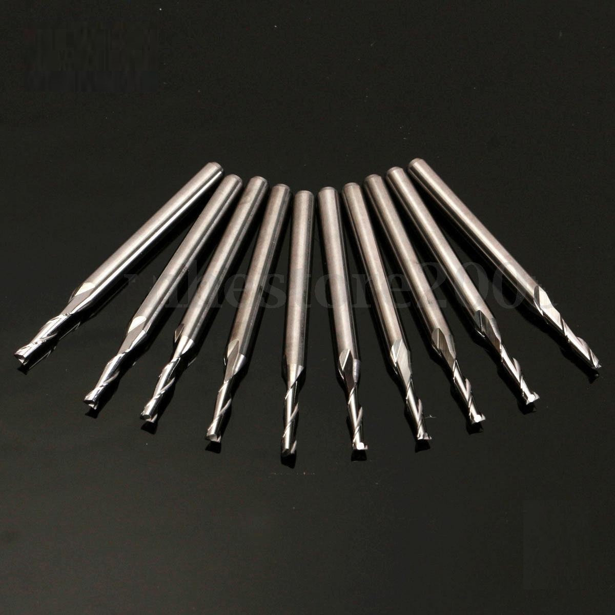 ดอกกัด CNC End Mills ขนาด 1.0 มม. 2 ฟัน 12 มม.10 ดอก