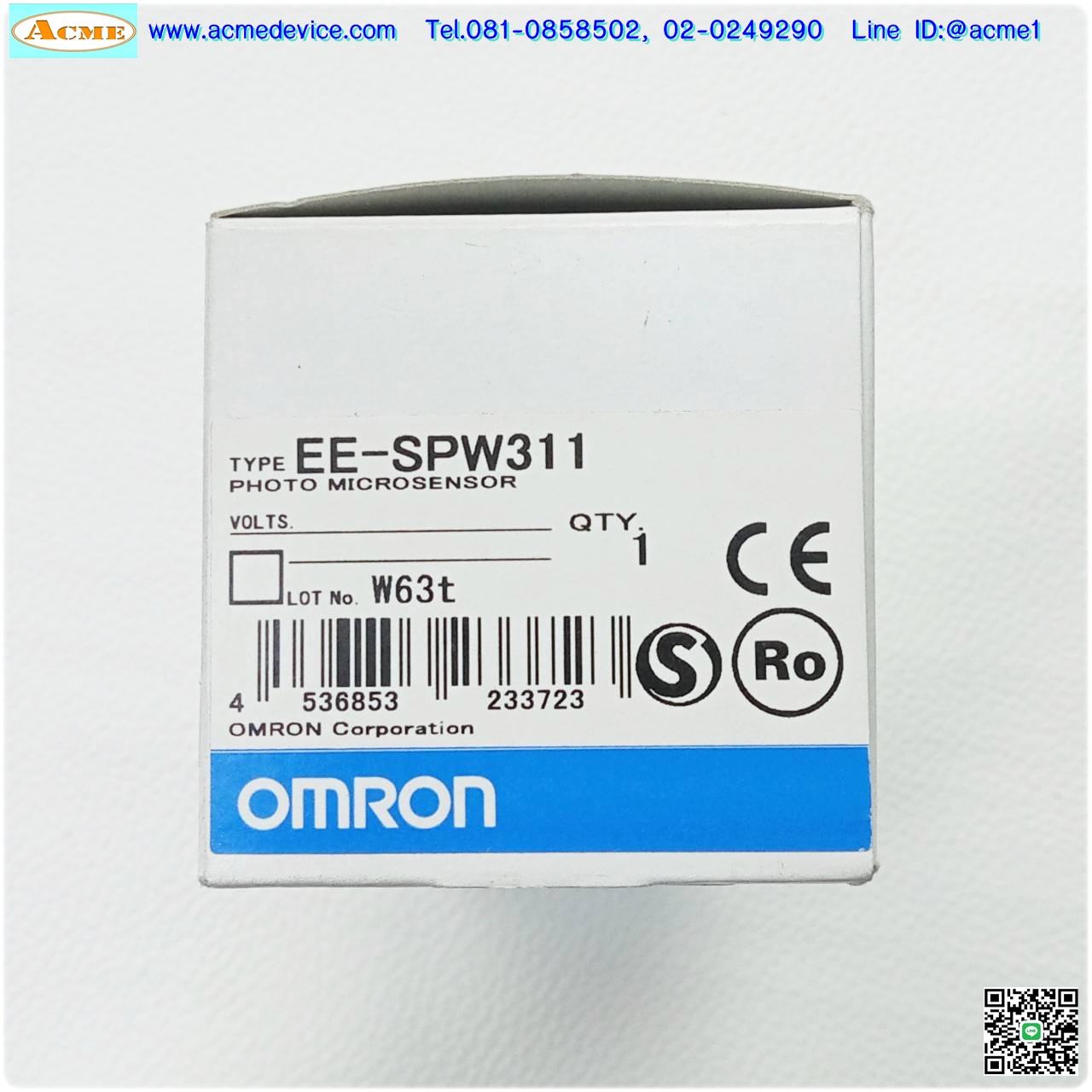 Photoelectric Omron รุ่น EE-SPWL311 + EE-SPWD311, ระยะ 1M, NPN, Dark-ON, (รับ-ส่ง)