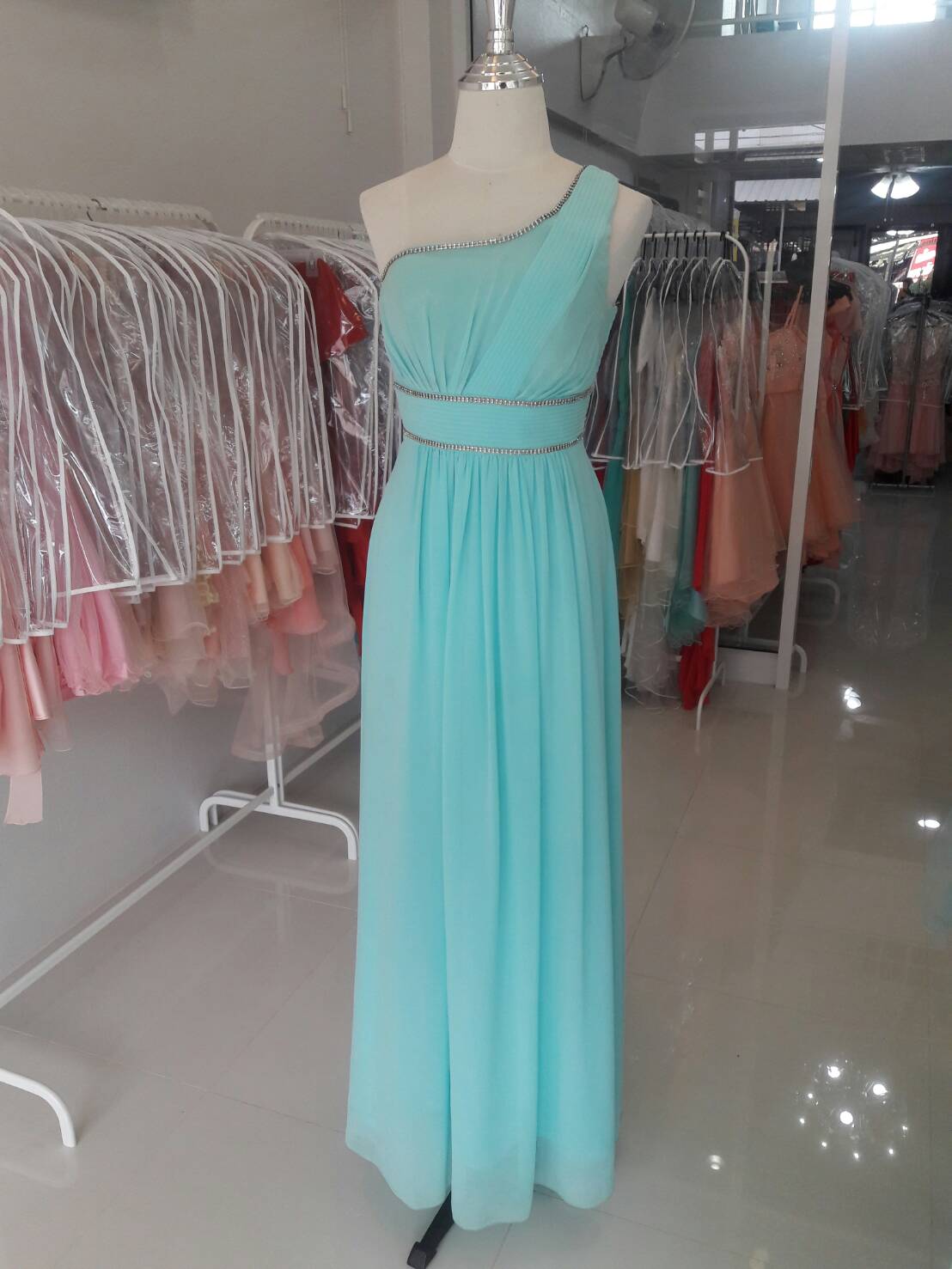 ราตรียาวสีฟ้ามิ้น(ฟรีไซส์)