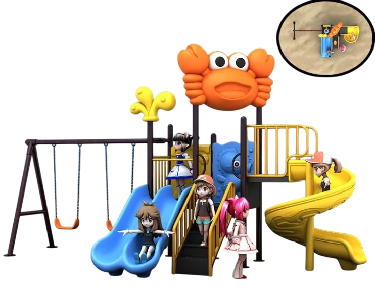 ชุดปูสไลเดอร์พร้อมชิงช้า Crab Adventure Playset