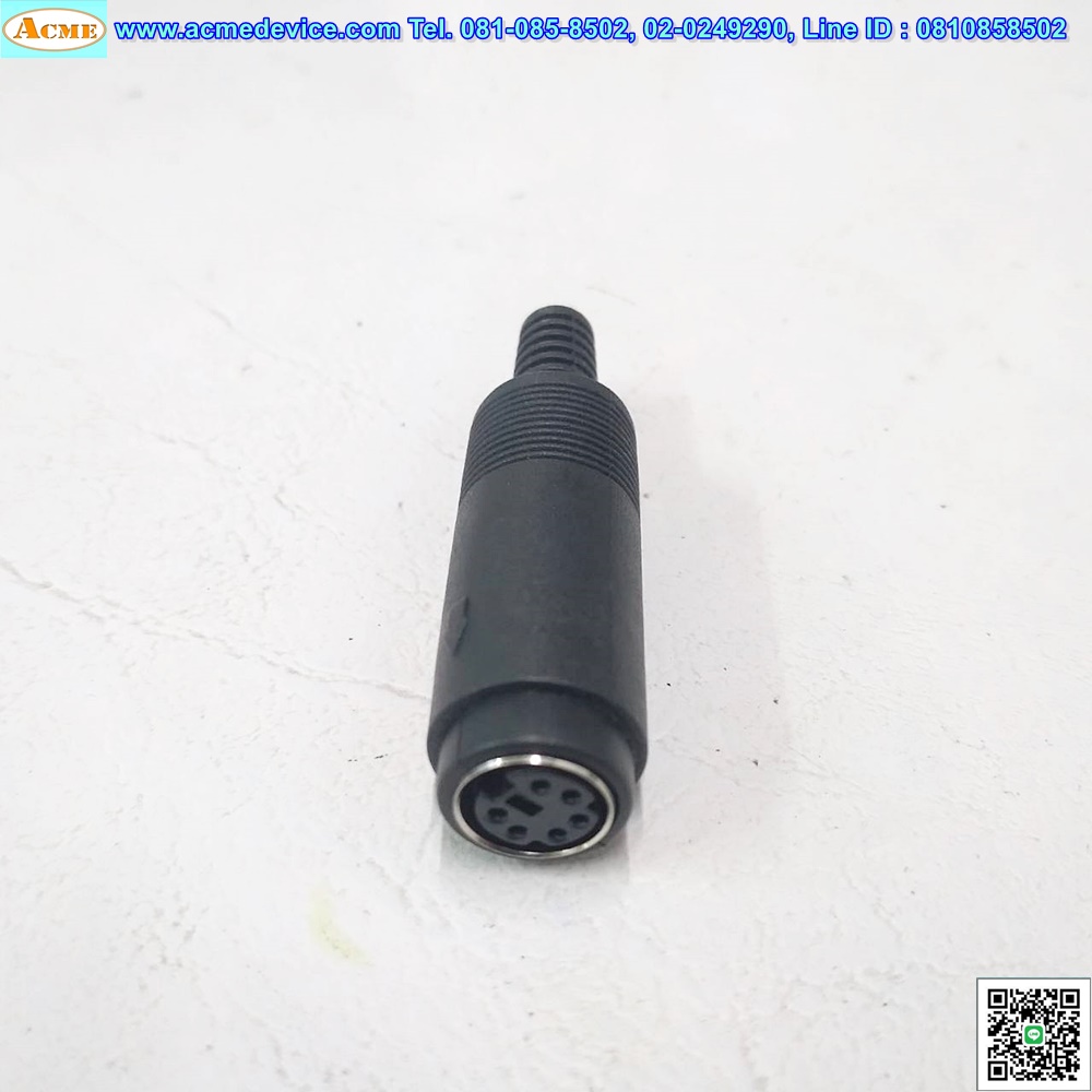 Connector Plug รุ่น Mini Din 6 Pin, 6 Pin, Type Female, Solder, For PLC Q Series, (ตัวเมีย)