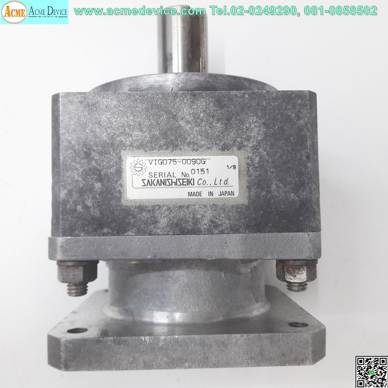 Gear Head SAKANISHISEIKI, รุ่น VIG075-0090G, Ratio 9:1, เข้า 16 mm, ออก 24mm, (for 750w lo)