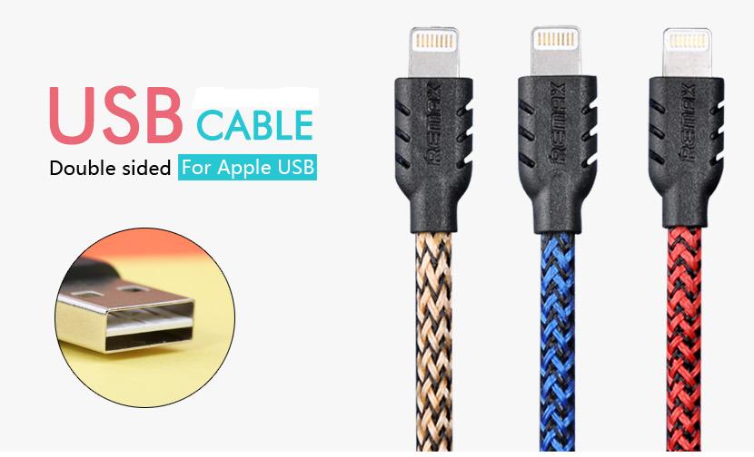 สายชาร์จ remax Nylon สำหรับ iOS (สีแดง)