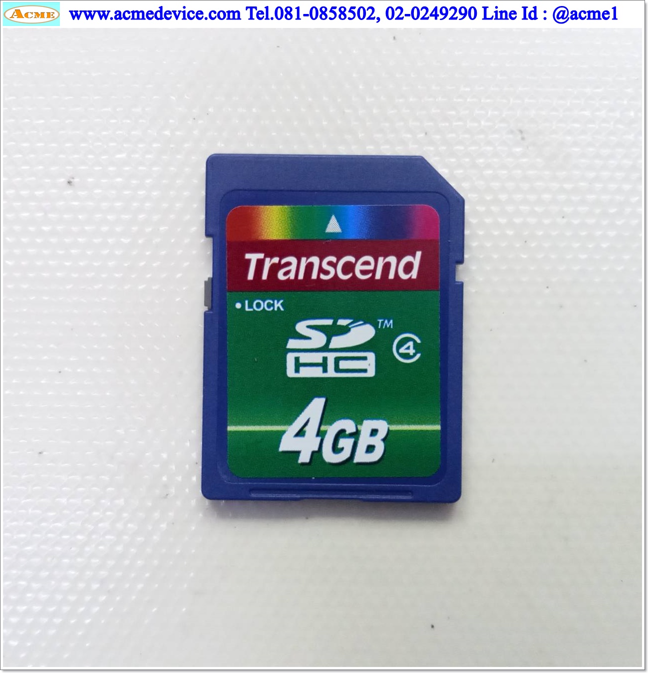 Memory Card Transcend รุ่น SDHC, 4GB, class 4
