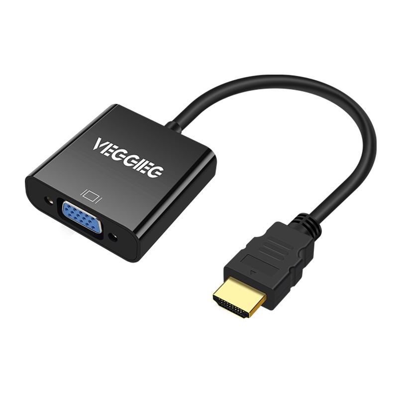 อแดปเตอร์แปลงสัญญาณภาพและเสียง HDMI TO VGA+AUDIO พร้อมสาย 3.5mm สำหรับต่อเสียง รองรับ 1080P